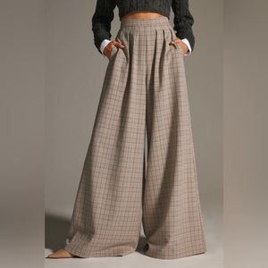 Anthropologie Corey Lynn Calter Wide Leg Plaid pants. Sz M